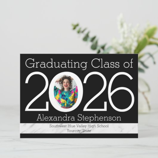 2021年モダン数額写真卒業 招待状 (スタンド正面)