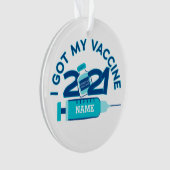 2021年ワクチパーソナライズされたンクリスマス オーナメント (正面)