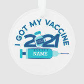 2021年ワクチパーソナライズされたンクリスマス オーナメント (裏面)
