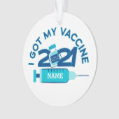 2021年ワクチパーソナライズされたンクリスマス オーナメント (正面)