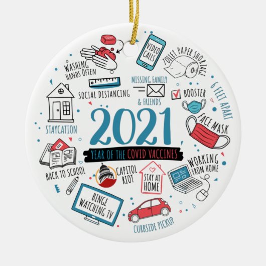 2021年ワクチン年記念クリスマス セラミックオーナメント (正面)