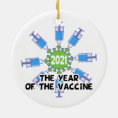 2021年ワクチン記念おもしろい年 セラミックオーナメント (裏面)