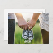 2021年写真妊娠のお知らせ ポストカード (正面/裏面)
