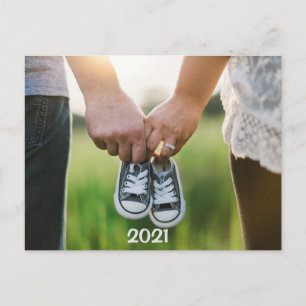 2021年写真妊娠のお知らせ ポストカード