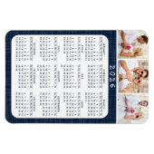 2021年冷蔵庫フォトネイビーブルーカレンダー マグネット (横)
