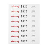 2021年卒業のクラスの手書き赤、黒 ラップアラウンドラベル (シート)