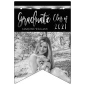 2021年卒業の白黒グレークラス バンティングフラッグ (第2の旗)