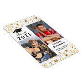 2021年卒業クラスの黒い金ゴールド星写真 マグネット (右側)