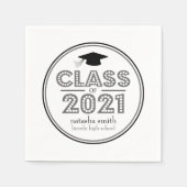 2021年卒業ナプキンのクラス（ダークグレー） スタンダードカクテルナプキン (正面)