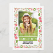 2021年卒業フローラ縁ど写真 招待状 (正面/裏面)