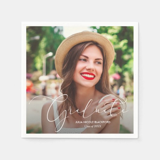 2021年卒業写真のクラスパーソナライズされた スタンダードカクテルナプキン (正面)