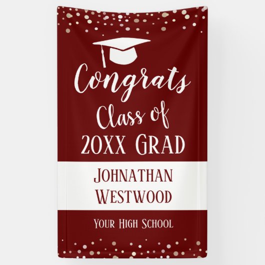 2021年卒業式シンプル紙吹雪 横断幕 (縦)