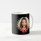 2021年大学院エレガント黒金ゴールドフォトスクリプト名 コーヒーマグカップ (正面右)