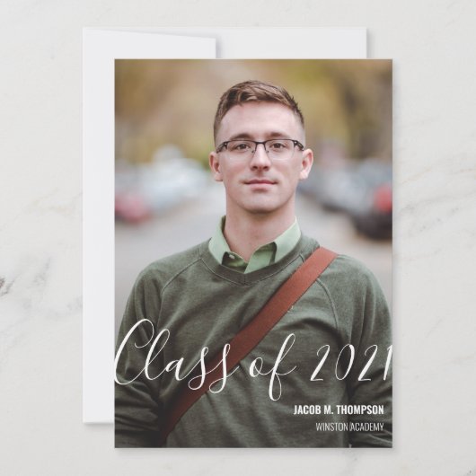 2021年大学院パーソナライズされた写真名 案内状 (正面)