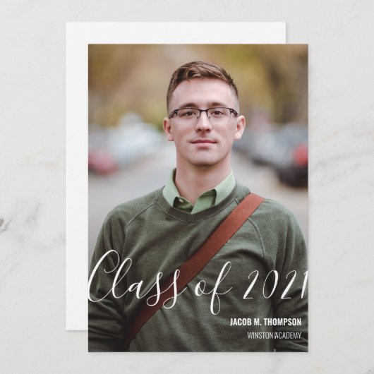 2021年大学院パーソナライズされた写真名 案内状 (正面/裏面)