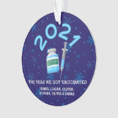 2021年家族パーソナライズされた名ワクチンのクリスマス オーナメント (正面)