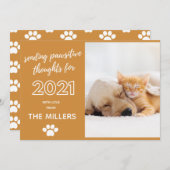 2021年幸せな新年のポジティブな願い 面白いペット シーズンカード (正面/裏面)