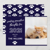 2021年幸せな新年ポジティブな願い 面白いペット シーズンカード (正面/裏面)