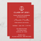2021年度卒業はかりで測招待状（赤） 招待状 (正面/裏面)