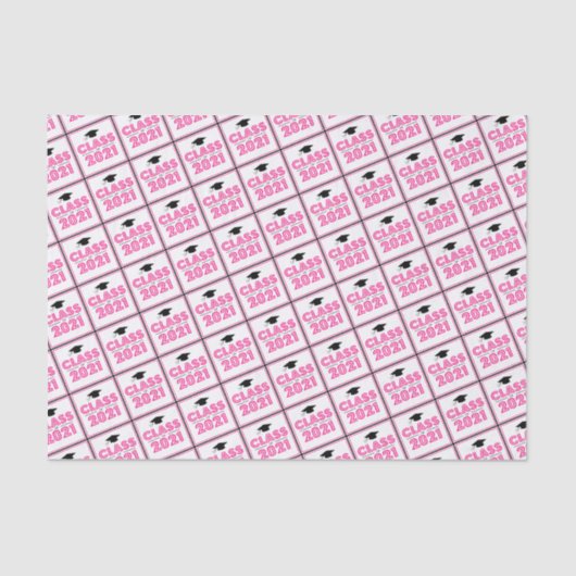 2021年度卒業ティッシュペーパー（ホットピンク） 薄葉紙 (正面)