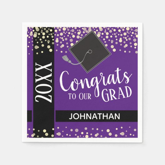 2021年度卒業パーティーのクラス スタンダードカクテルナプキン (正面)