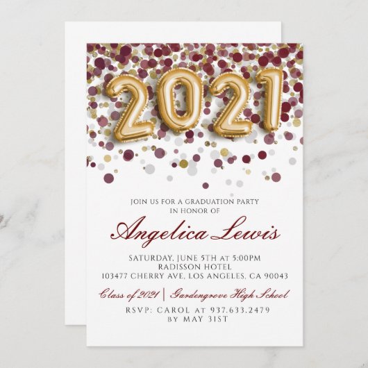 2021年度卒業パーティー招待状 招待状 (正面/裏面)