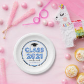 2021年度卒業プレート(青) ペーパープレート (パーティー)
