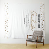 2021年度卒業生 ゴールド コンフェッティ 背景 卒業式 タペストリー (インサイチュ(横))