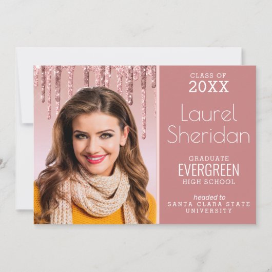 2021年度大学院ピンクグリッターカスタム写真 案内状 (正面)