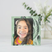 2021年手描き植物ボタニカルグリーン カード (スタンド正面)