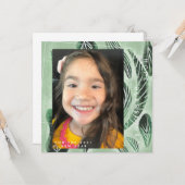 2021年手描き植物ボタニカルグリーン カード (正面/裏面インサイチュ)