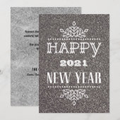2021年新年おめでとう |モダンタイポグラフィ シーズンカード (正面/裏面)