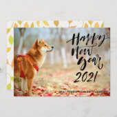 2021年新年おめでとう |モダンフルフォトのスクリプト シーズンカード (正面/裏面)