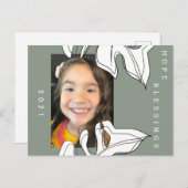 2021年新年の形状ボタニオーガニックカルモンステラ ポストカード (正面/裏面)