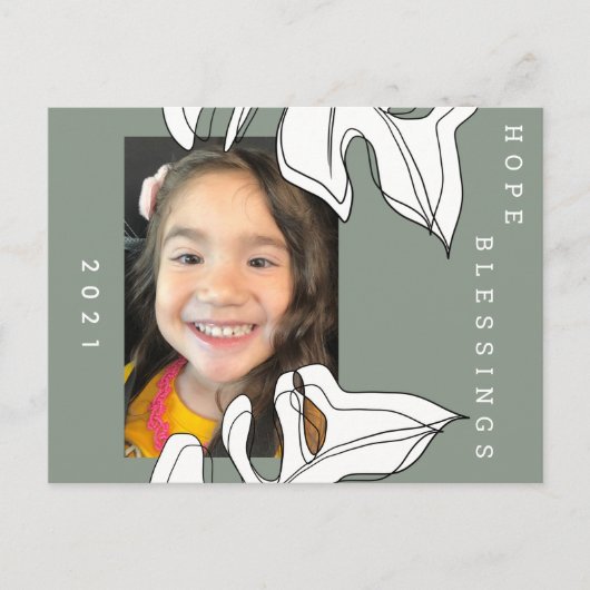 2021年新年の形状ボタニオーガニックカルモンステラ ポストカード (正面)