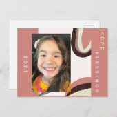 2021年新年オーガニック形植物写真 ポストカード (正面/裏面)