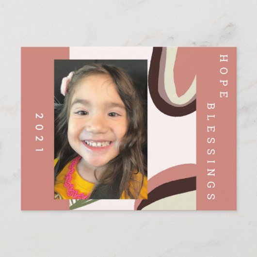 2021年新年オーガニック形植物写真 ポストカード (正面)