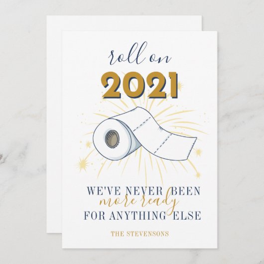 2021年新年トイレ紙 パーソナライズされた シーズンカード (正面/裏面)