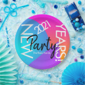 2021年新年パーティーネオンタイポグラフィ会社イベント ペーパープレート (パーティー)