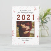 2021年新年ベビー発表スノーフレークかわいい シーズンカード (スタンド正面)