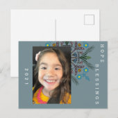 2021年新年手描き植物園 ポストカード (正面/裏面)