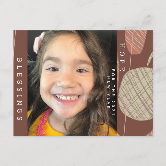 2021年新年手書き図形オーガニック ポストカード (正面)