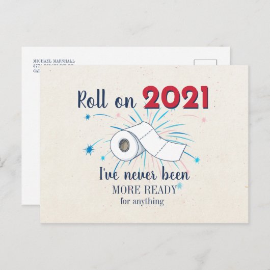 2021年新年転がの挨拶に2020年クリスマス シーズンポストカード (正面/裏面)