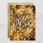 2021年新年 |業務企業のフェスティバル金ゴールド シーズンカード (正面/裏面)