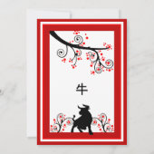 2021年新春牛と花の木 招待状 (裏面)