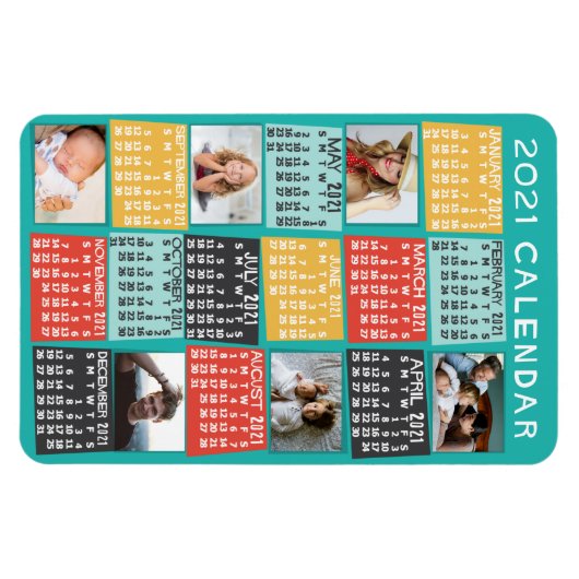 2021年月次カレンダー写モダン真校 マグネット (横)