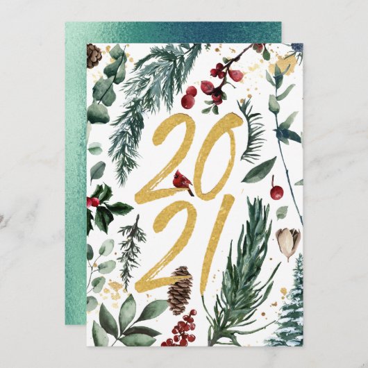 2021年正月 |ビジ企業のネスフェスティバルパイン シーズンカード (正面/裏面)