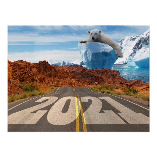 2021年正月、地球温暖化と気候変動 ポスター (正面)