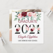 2021年水彩フローラ卒業カード カード (正面/裏面インサイチュ)