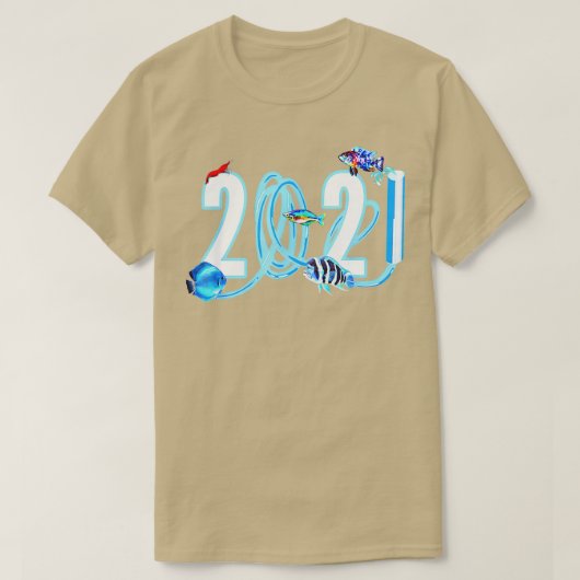 2021年水族館魚好き Tシャツ (デザイン正面)